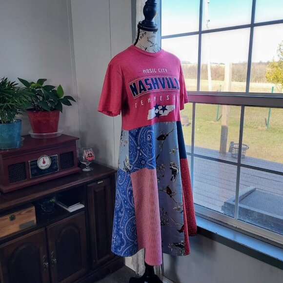 Upcycled Nashville Tee Dress S M - Picture 9 of 11